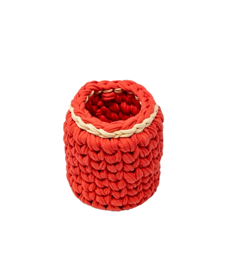 Handmade Crochet Pen Holder - Red