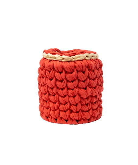 Handmade Crochet Pen Holder - Red