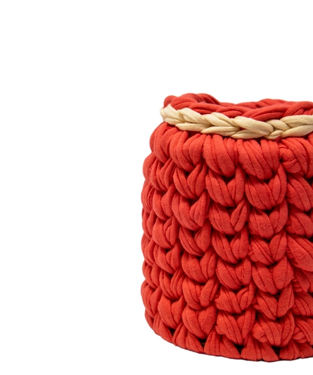 Handmade Crochet Pen Holder - Red