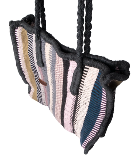 Handmade Gray Bedouin-Inspired Shopping Bag