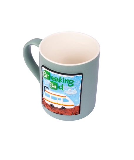 Larg Gray Coffee Mug Adorned with a 3D Design Inspired from "Breaking Bad" Series