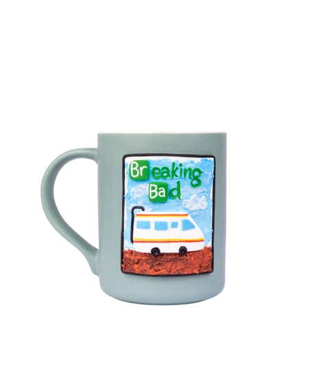 Larg Gray Coffee Mug Adorned with a 3D Design Inspired from "Breaking Bad" Series