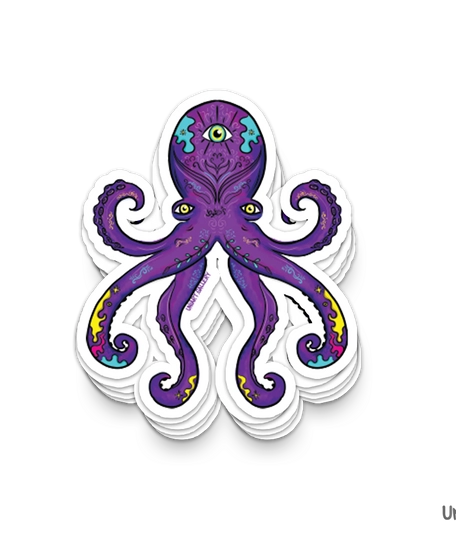 Handmade Waterproof - Purple Octopus