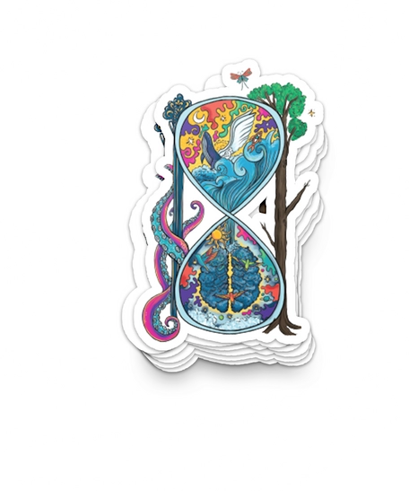 Hand Painted Fantasy Stickers -  Illusion of Time