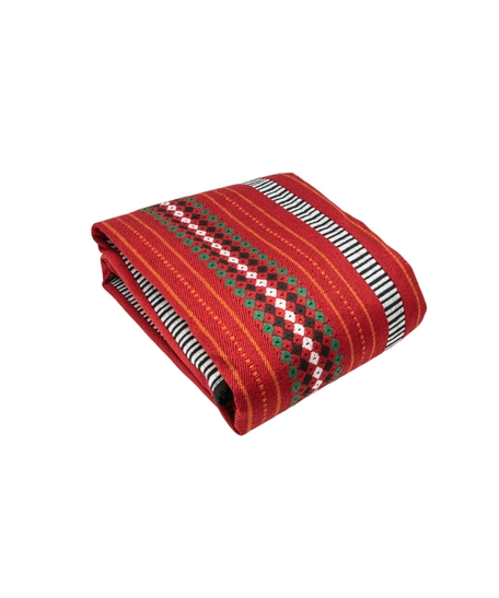 Bedouin-style Picnic Blanket in Red Color Adorned with Traditional Embroidery