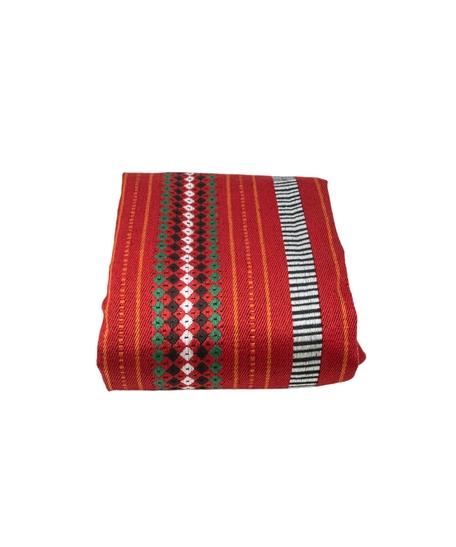 Bedouin-style Picnic Blanket in Red Color Adorned with Traditional Embroidery