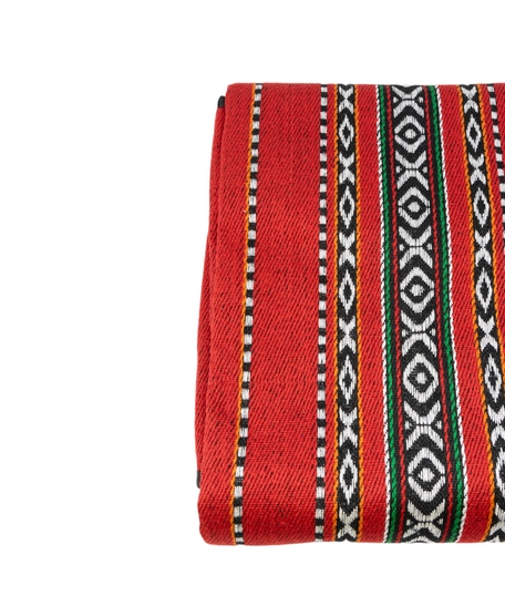 Sadu Fabric Picnic Blanket with Traditional Bedouin Embroidery - Black