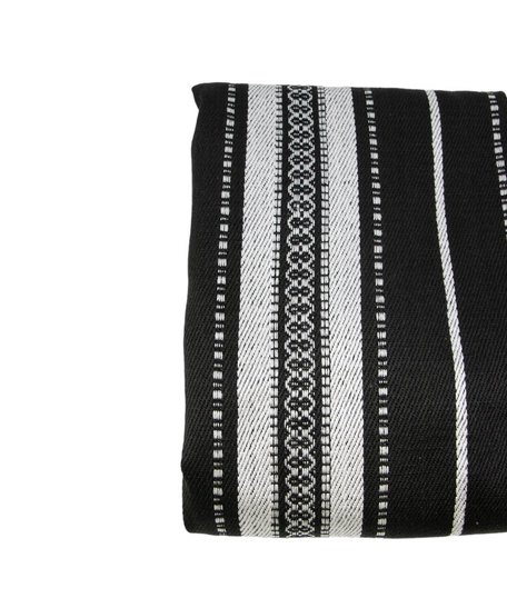 Sadu Fabric Picnic Blanket with Traditional Bedouin Embroidery - Black