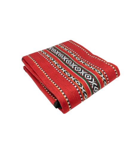 Sadu Fabric Picnic Blanket with Traditional Bedouin Embroidery - Black