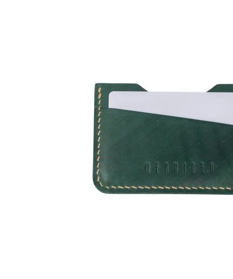 The E1 Wallet - EDC Slim Leather Card Holder - MOZART  ( Green)