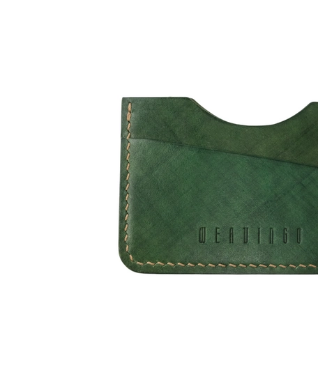 The E1 Wallet - EDC Slim Leather Card Holder - MOZART  ( Green)