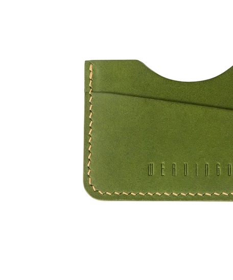 The E1 Wallet - EDC Slim Leather Card Holder - MOZART  ( Green)