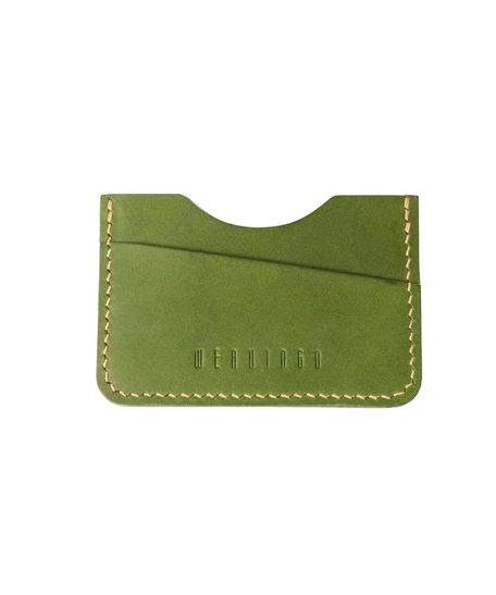 The E1 Wallet - EDC Slim Leather Card Holder - MOZART  ( Green)