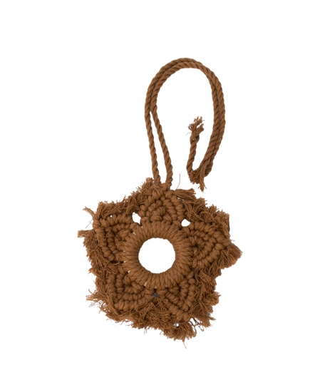 Elegant Handmade Bohemian Style Brown Crochet Pendant 