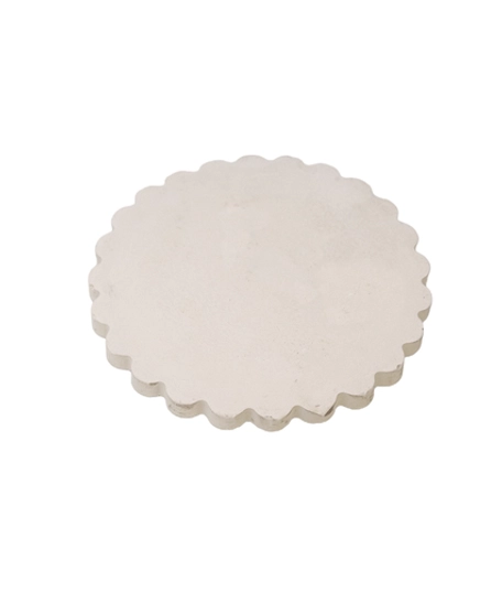 Handcrafted Premium Concrete Coaster with Bumpy Circle Shape - Available in 3 Colors - White