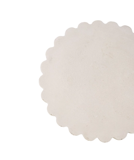 Handcrafted Premium Concrete Coaster with Bumpy Circle Shape - Available in 3 Colors - White