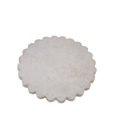 Handcrafted Premium Concrete Coaster with Bumpy Circle Shape - Available in 3 Colors - White