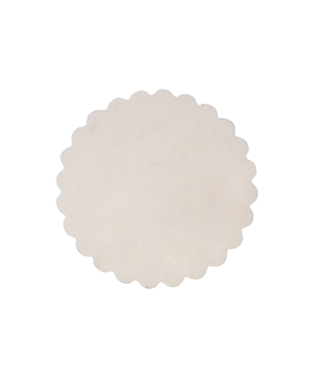 Handcrafted Premium Concrete Coaster with Bumpy Circle Shape - Available in 3 Colors - White