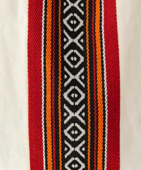 White Canvas Tote Bag Decorated with Sadu Fabric - Available in Two Colors