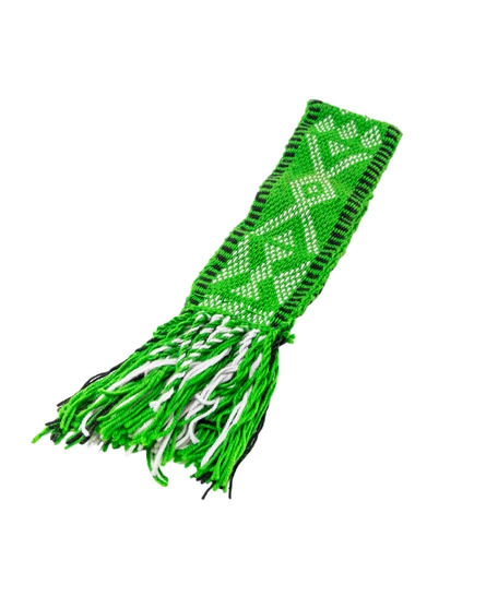 Stylish Green and White Woven Wall Décor with Elegant Tassels: Handcrafted with Love