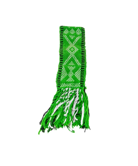 Stylish Green and White Woven Wall Décor with Elegant Tassels: Handcrafted with Love