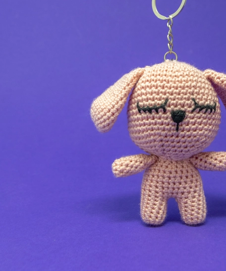 Nude Handmade Crochet Rabbit Keychain