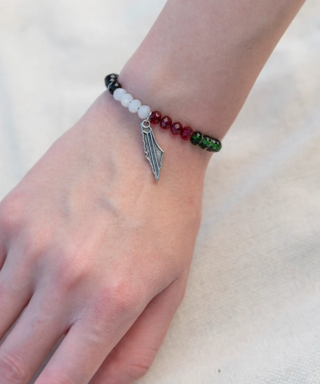 Handmade Palestinian Flag Bracelet with Palestine Map Pendant