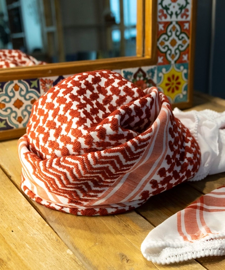 Jordanian Shemagh Designed in the Shape of a Cap - Tied Firmly