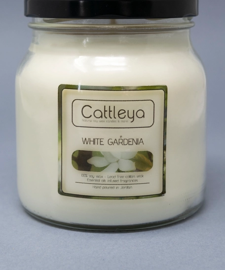 White Gardenia Candle Made of Natural Oils - Large Size 500 Grams