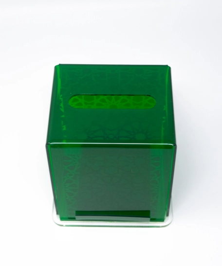 Small Size Acrylic Tissue Box - Available in Two Colors - Green