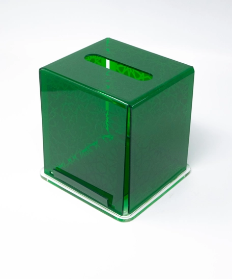 Small Size Acrylic Tissue Box - Available in Two Colors - Green