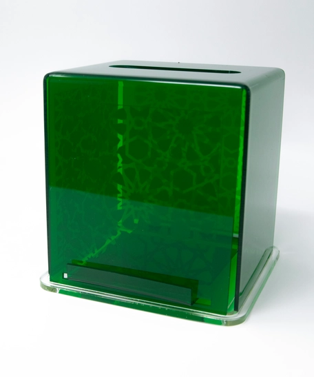 Small Size Acrylic Tissue Box - Available in Two Colors - Green