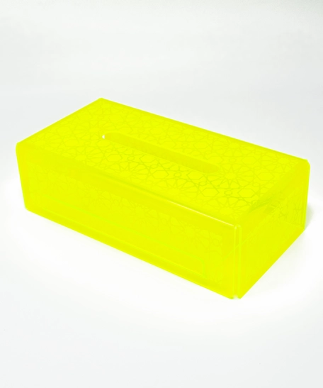 Large Plastic Tissue Box Rectangular- Available in Several Colors  - Yellow