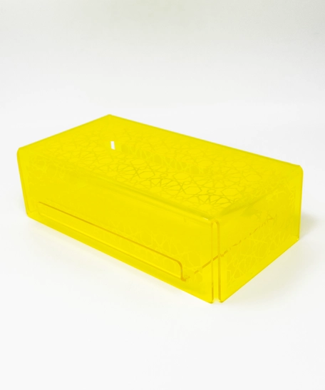 Large Plastic Tissue Box Rectangular- Available in Several Colors  - Yellow