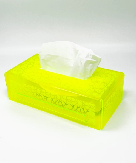 Large Plastic Tissue Box Rectangular- Available in Several Colors  - Yellow