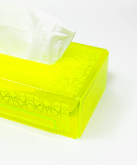 Large Plastic Tissue Box Rectangular- Available in Several Colors  - Yellow