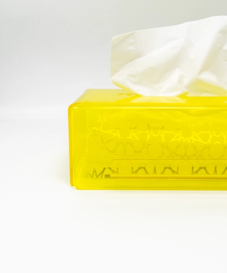 Large Plastic Tissue Box Rectangular- Available in Several Colors  - Yellow