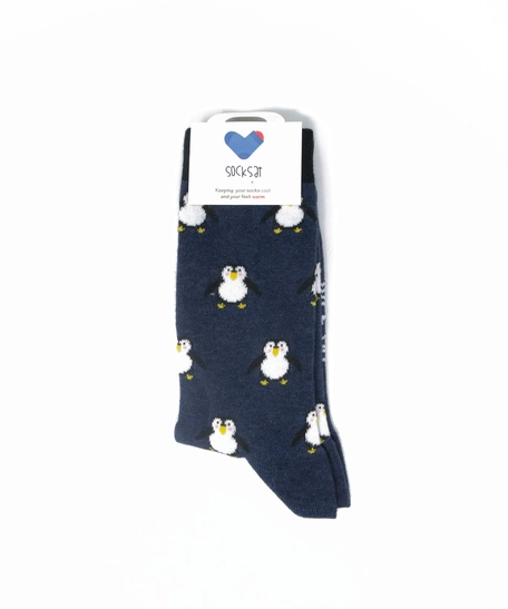 Cute Penguins Socks - Stylish & Comfortable Navy Blue Socks  - For Women