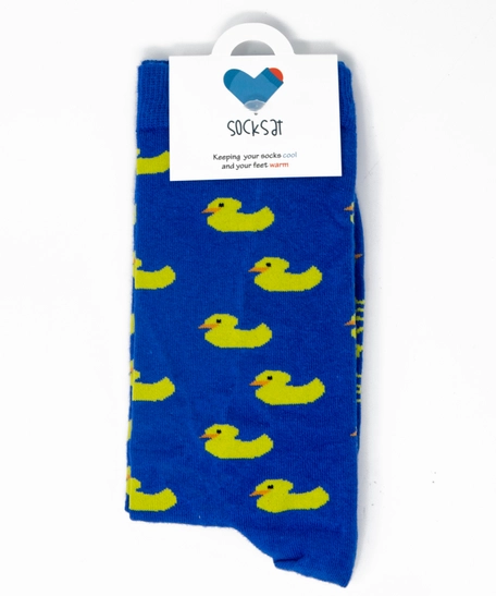 Rubber Duck Blue Socks for Women