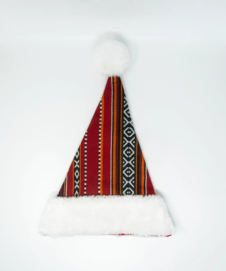 Santa Hat: Handmade Sadu Christmas hat in red and white colors