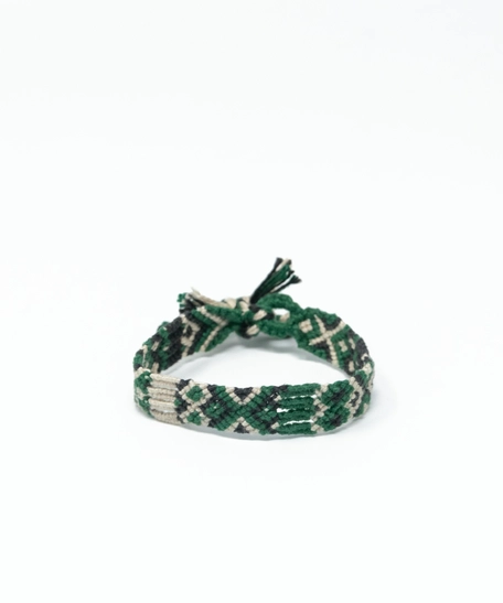 Friendship Bracelet: White and Green Braided Wool bracelet