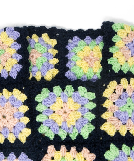 Handmade Crochet Floral T-shirt Purple, Yellow, and Green