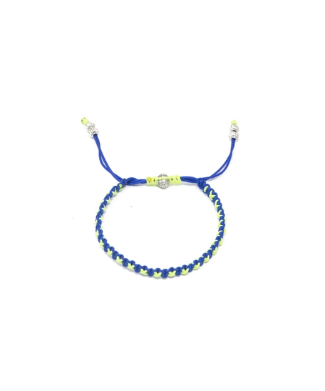 Friendship Bracelet: Adjustable Braided String Bracelet in Navy and Phosphorescent Colors