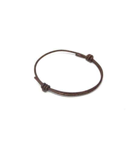 Men's Handmade Thin Brown Leather Rope Bracelet