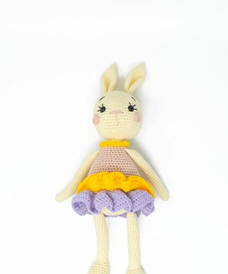 Crochet Toys: Cute Beige Stuffed Bunny Crochet Doll