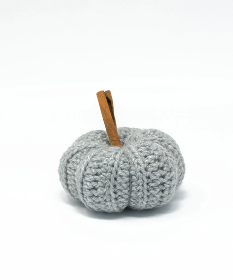 Crochet Decorations: Handmade Crochet Gray Pumpkin Home Decor