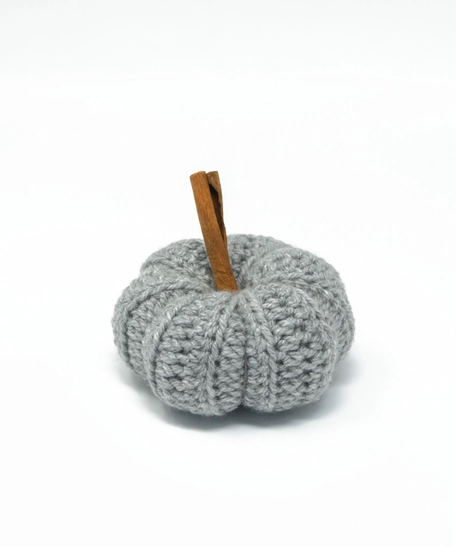 Crochet Decorations: Handmade Crochet Gray Pumpkin Home Decor