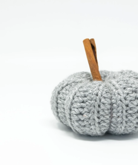 Crochet Decorations: Handmade Crochet Gray Pumpkin Home Decor