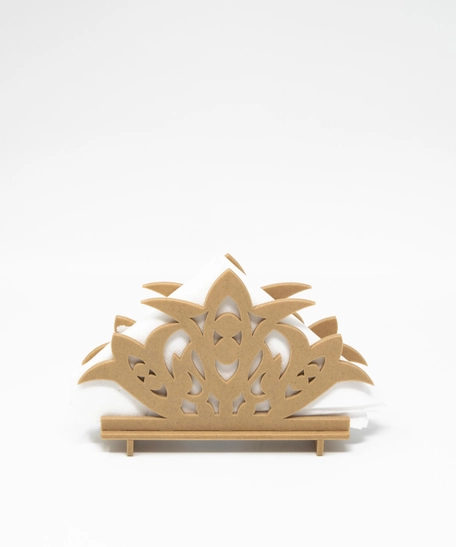 Elegant Brown Handcrafted Crown Shaped Table Napkin Holder with Base ​- 3D Printing