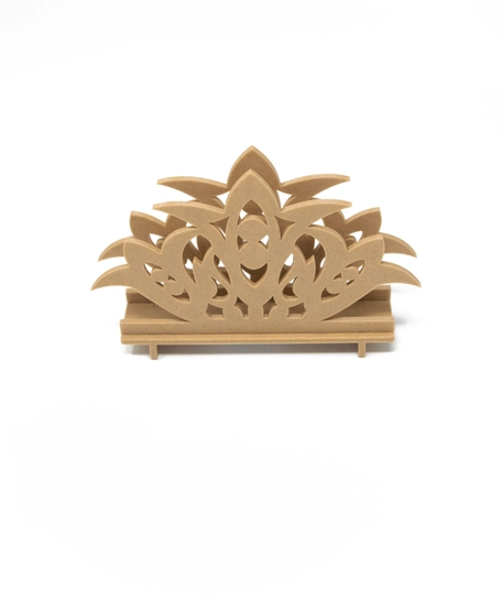 Elegant Brown Handcrafted Crown Shaped Table Napkin Holder with Base ​- 3D Printing